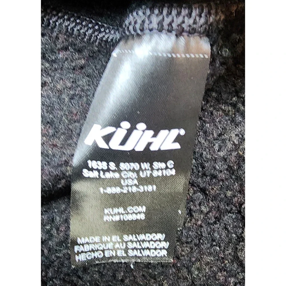 Kulh Mens Size XL Kashmira Black & Gray Fleece Lined 1/4 Zip Sweater Pullover